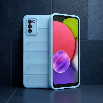 Samsung Galaxy A03s Kılıf Optimum Silikon - Sky Blue