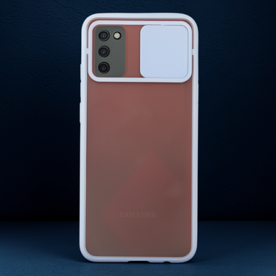 Samsung Galaxy A03s Kılıf Palm Buzlu Kamera Sürgülü Silikon - Lila