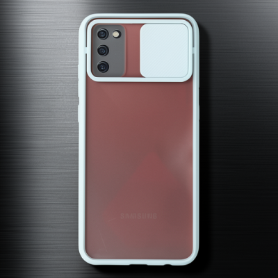 Samsung Galaxy A03s Kılıf Palm Buzlu Kamera Sürgülü Silikon - Turkuaz