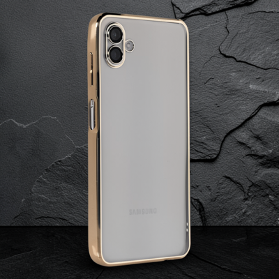 Samsung Galaxy A04 Kılıf Razer Lensli Silikon - Gold