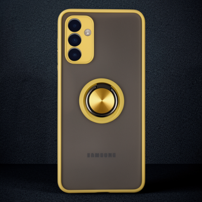 Samsung Galaxy A04s Kılıf Montreal Yüzüklü Silikon Kapak - Sarı