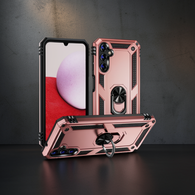 Samsung Galaxy A04s Kılıf Sofya Yüzüklü Silikon Kapak - Rose