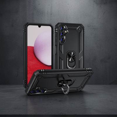 Samsung Galaxy A04s Kılıf Sofya Yüzüklü Silikon Kapak - Siyah