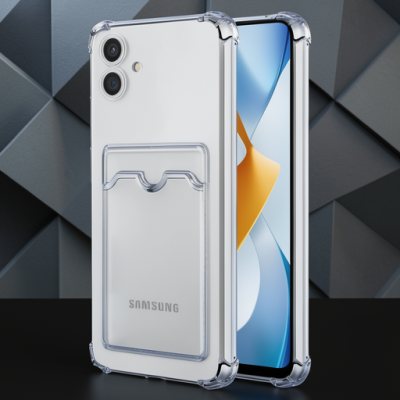 Samsung Galaxy A05 Kılıf Kart Şeffaf Silikon - Şeffaf