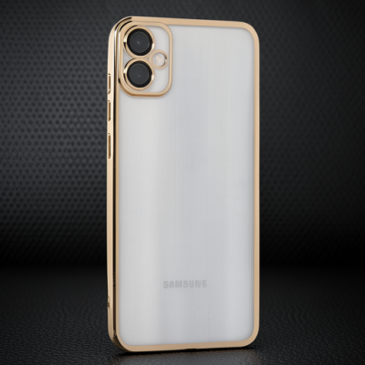 Samsung Galaxy A05 Kılıf Razer Lensli Silikon - Gold