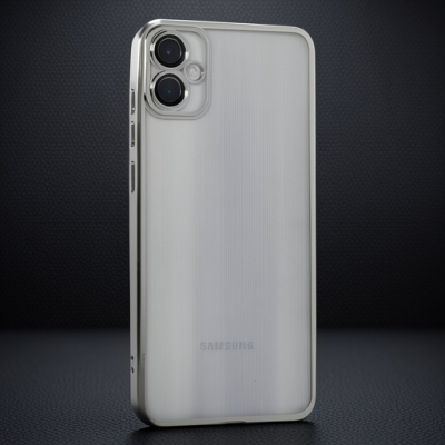 Samsung Galaxy A05 Kılıf Razer Lensli Silikon - Gümüş
