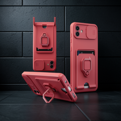 Samsung Galaxy A05 Kılıf Zuma Kartvizitli Yüzüklü Silikon - Pembe