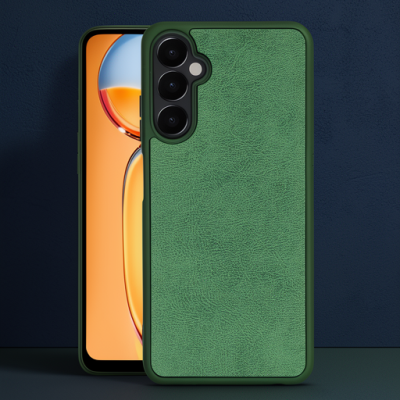 Samsung Galaxy A05s Kılıf Aras Deri Kapak - Koyu Yeşil
