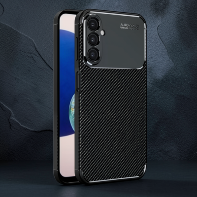 Samsung Galaxy A05s Kılıf Auto Focus Karbon Kapak - Siyah