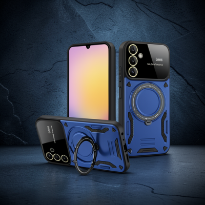 Samsung Galaxy A05s Kılıf Joy Lens Standlı Kapak - Lacivert