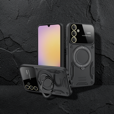 Samsung Galaxy A05s Kılıf Joy Lens Standlı Kapak - Siyah
