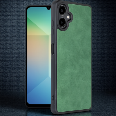 Samsung Galaxy A06 Kılıf Aras Deri Kapak - Koyu Yeşil