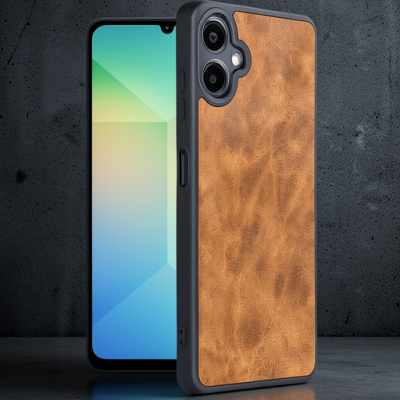 Samsung Galaxy A06 Kılıf Aras Deri Kapak - Taba