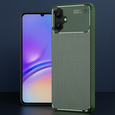 Samsung Galaxy A06 Kılıf Auto Focus Karbon Kapak - Koyu Yeşil