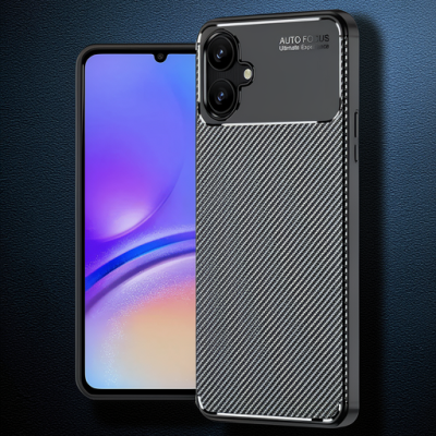 Samsung Galaxy A06 Kılıf Auto Focus Karbon Kapak - Siyah