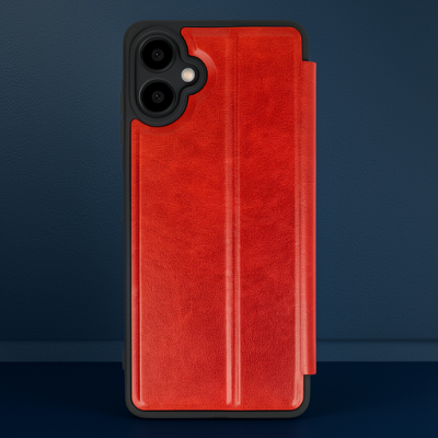 Samsung Galaxy A06 Kılıf Flip Cover - Kırmızı