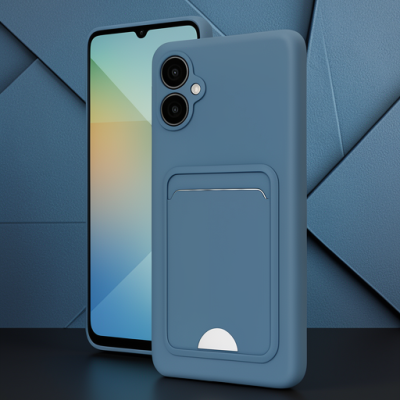 Samsung Galaxy A06 Kılıf Kelvin Kartvizitli Silikon - Mavi