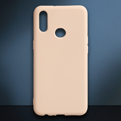 Samsung Galaxy A10s Kılıf Nano İçi Kadife Silikon - Pudra