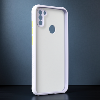Samsung Galaxy A11 Kılıf Miami Şeffaf Silikon - Lila