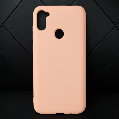 Samsung Galaxy A11 Kılıf Nano İçi Kadife Silikon - Pudra