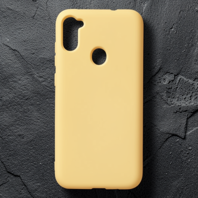 Samsung Galaxy A11 Kılıf Nano İçi Kadife Silikon - Sarı