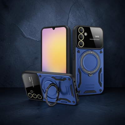 Samsung Galaxy A14 4g Kılıf Joy Lens Standlı Kapak - Lacivert
