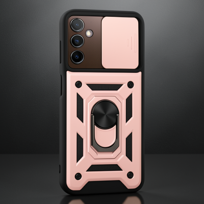 Samsung Galaxy A14 4g Kılıf Pars Lens Yüzüklü Silikon - Rose Gold