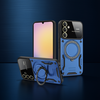 Samsung Galaxy A15 4g Kılıf Joy Lens Standlı Kapak - Lacivert