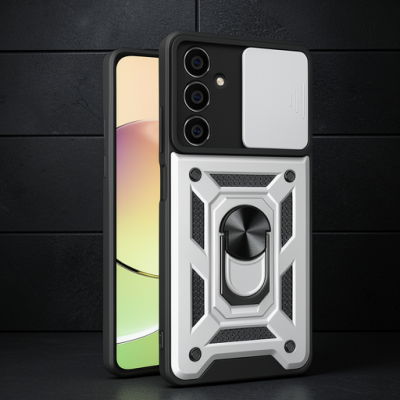 Samsung Galaxy A15 4g Kılıf Pars Lens Yüzüklü Silikon - Gümüş