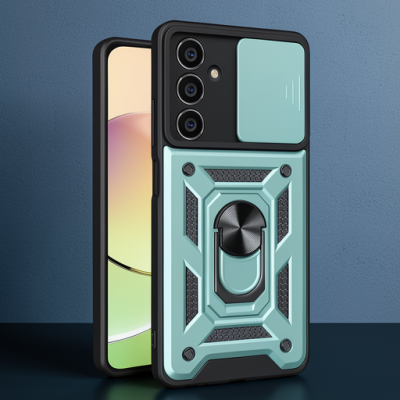 Samsung Galaxy A15 4g Kılıf Pars Lens Yüzüklü Silikon - Yeşil
