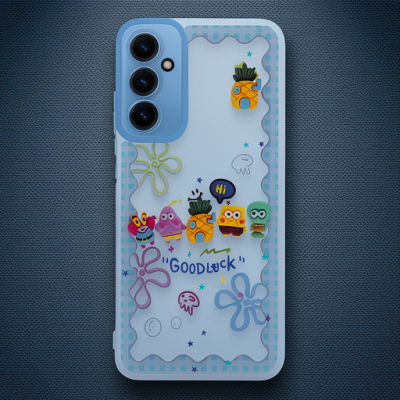 Samsung Galaxy A15 4g Kılıf Sweet Desenli Silikon Kapak - Açık Mavi