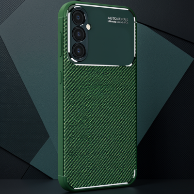 Samsung Galaxy A16 5g Kılıf Auto Focus Karbon Kapak - Koyu Yeşil