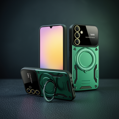 Samsung Galaxy A16 5g Kılıf Joy Lens Standlı Kapak - Koyu Yeşil