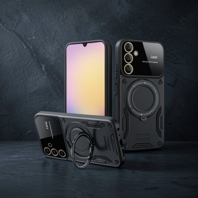 Samsung Galaxy A16 5g Kılıf Joy Lens Standlı Kapak - Siyah