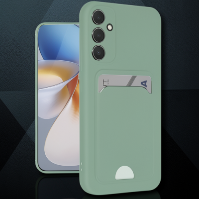 Samsung Galaxy A16 5g Kılıf Kelvin Kartvizitli Silikon - Açık Yeşili