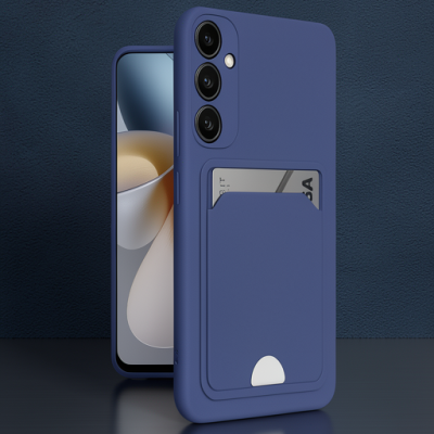 Samsung Galaxy A16 5g Kılıf Kelvin Kartvizitli Silikon - Lacivert