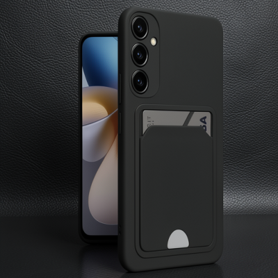 Samsung Galaxy A16 5g Kılıf Kelvin Kartvizitli Silikon - Siyah
