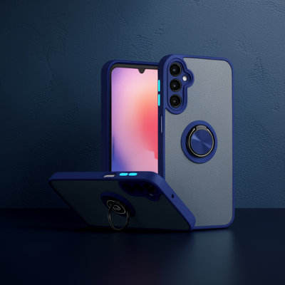 Samsung Galaxy A16 5g Kılıf Montreal Yüzüklü Silikon Kapak - Lacivert