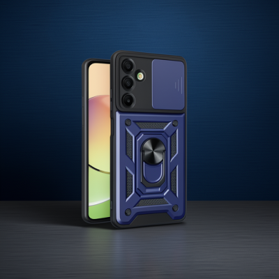 Samsung Galaxy A16 5g Kılıf Pars Lens Yüzüklü Silikon - Lacivert