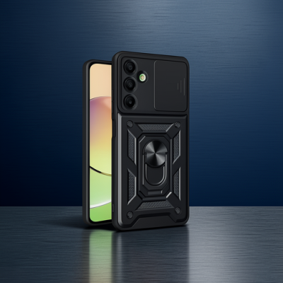 Samsung Galaxy A16 5g Kılıf Pars Lens Yüzüklü Silikon - Siyah