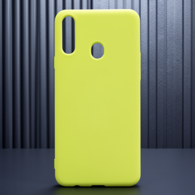 Samsung Galaxy A20s Kılıf Nano İçi Kadife Silikon - Sarı