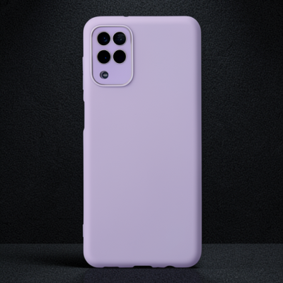 Samsung Galaxy A22 Kılıf Lansman Glass Kapak - Lila
