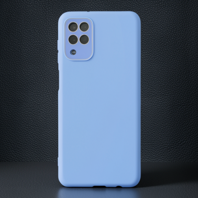 Samsung Galaxy A22 Kılıf Lansman Glass Kapak - Mavi