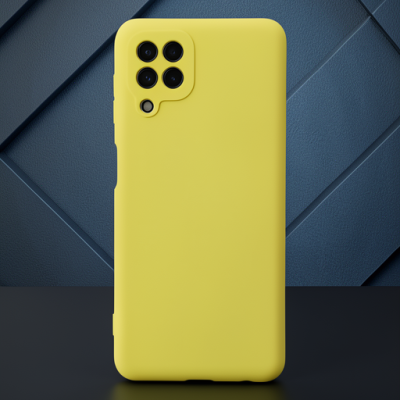 Samsung Galaxy A22 Kılıf Nano İçi Kadife Silikon - Sarı