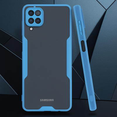 Samsung Galaxy A22 Kılıf Platin Silikon - Mavi