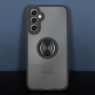 Samsung Galaxy A24 4g Kılıf Montreal Yüzüklü Silikon Kapak - Siyah