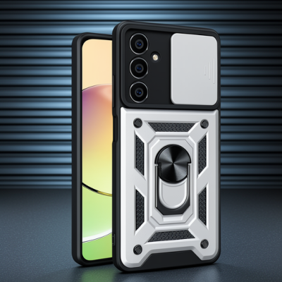 Samsung Galaxy A25 5g Kılıf Pars Lens Yüzüklü Silikon - Gümüş