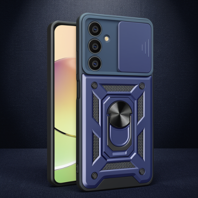 Samsung Galaxy A25 5g Kılıf Pars Lens Yüzüklü Silikon - Lacivert
