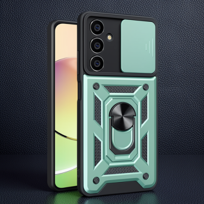 Samsung Galaxy A25 5g Kılıf Pars Lens Yüzüklü Silikon - Yeşil