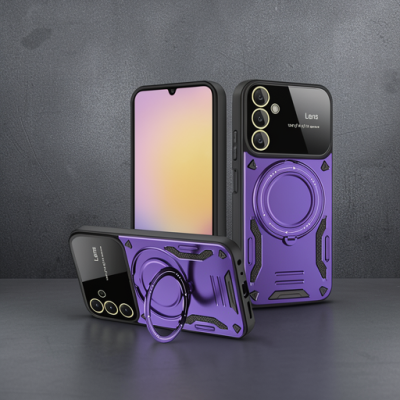 Samsung Galaxy A26 Kılıf Joy Lens Standlı Kapak - Mor